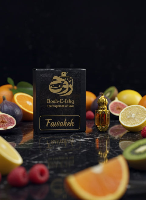 Fawakeh Intense – Tropical Fruit Cocktail Perfume Oil (Ittar) | Sweet Mango, Peach & Passionfruit Blend |  Alcohol-Free Long-Lasting Scent