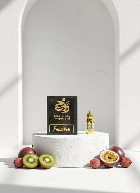 Fawakeh Intense – Tropical Fruit Cocktail Perfume Oil (Ittar) | Sweet Mango, Peach & Passionfruit Blend |  Alcohol-Free Long-Lasting Scent