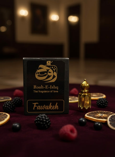 Fawakeh Intense – Tropical Fruit Cocktail Perfume Oil (Ittar) | Sweet Mango, Peach & Passionfruit Blend |  Alcohol-Free Long-Lasting Scent