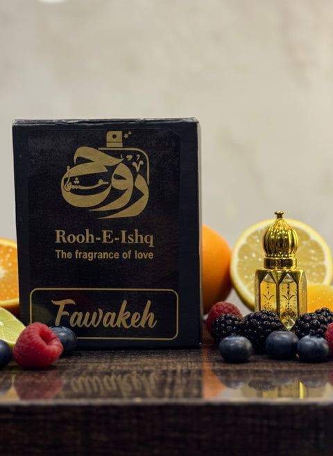 Fawakeh Intense – Tropical Fruit Cocktail Perfume Oil (Ittar) | Sweet Mango, Peach & Passionfruit Blend |  Alcohol-Free Long-Lasting Scent