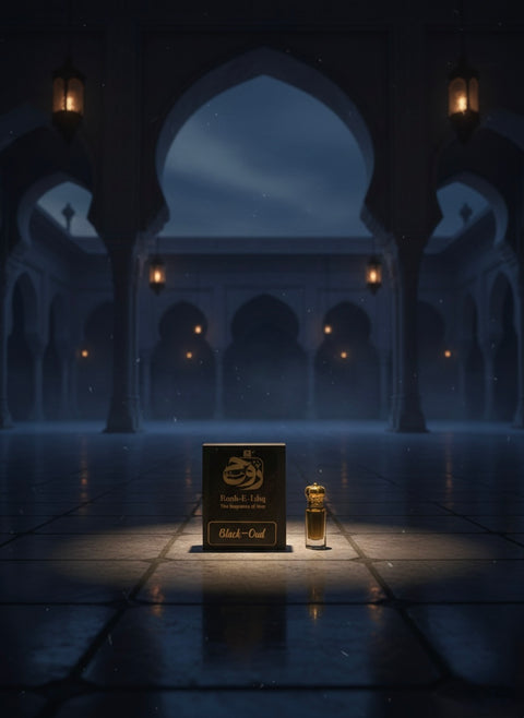 Black Oud Concentrated Perfume Oil (Ittar) –12ml-24ml | Pure Dark Agarwood & Earthy Musk | Long-Lasting Alcohol-Free Intense Scent